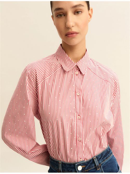 Camicia ampia in popeline stretch - ROSSO EMME MARELLA | EMMLIUTI156/004
